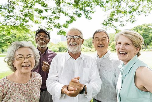 Closeup of smiling senior people